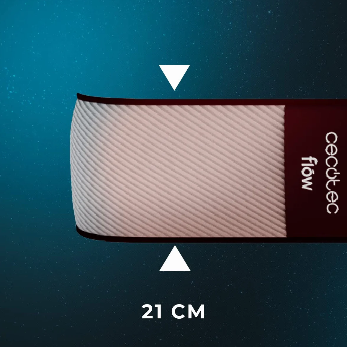 Cecotec Materac wiskoelastyczny Flow PureVital 1900 rozmiar 90x200, wielowarstwowy, wysokość 21 cm, wysoka twardość, rdzeń FoamVital, dwustronny system dwustronny na zimę i lato