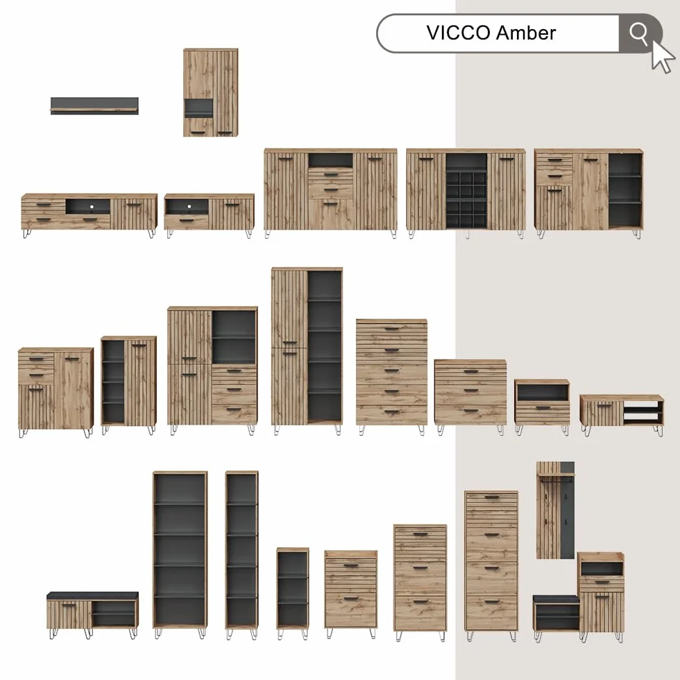 Vicco szafka na kółkach Kamber, przenośna mini-barka kuchenna, biała, 50 x 89 cm